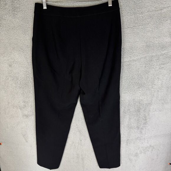St. John Caviar Emma Pants Women's 6 Black High‎ Rise Front Zip - Picture 7 of 11